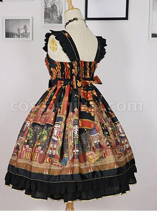 Black Ruffled Straps And Square Neckline By Nutcracker Fantasy Skirt coscarnival