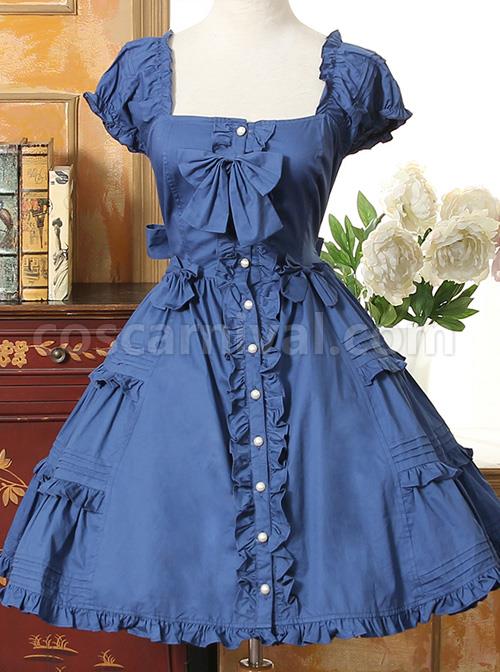 Bow-Cotton-Flounced-Short-Sleeve-Lolita-Dress-coscarnival-1105