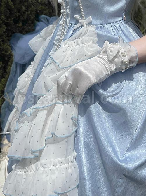 Bow-Petal-Collar-Polka-Dot-Chiffon-Puff-Sleeve-Pearl-Ruffle-Crucifix-Design-Classic-Lolita-Short-Sleeve-Dress-coscarnival-3446