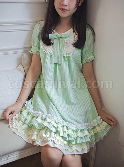 Bowknot-Lace-Ruffles-Classic-Lolita-Short-Sleeve-Dress-coscarnival-4015