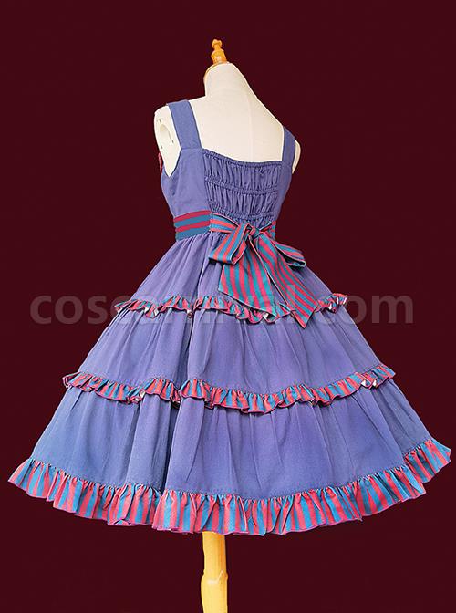 Britney-Series-Red-And-Blue-Striped-Pleated-Lace-Trim-Square-Neckline-Design-Polka-Dot-Bow-Knots-Classic-Lolita-Sleeveless-Dress-coscarnival-3385