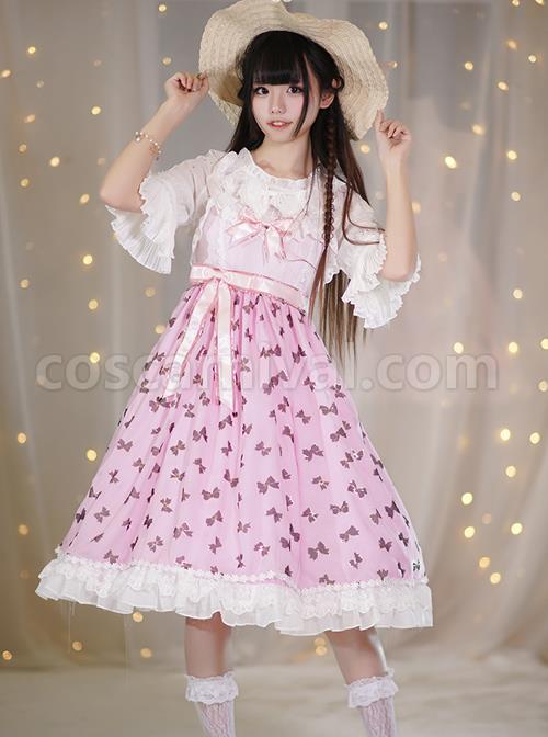 Bronzing-Bowknot-Pattern-Classic-Lolita-Sling-Dress-coscarnival-5274