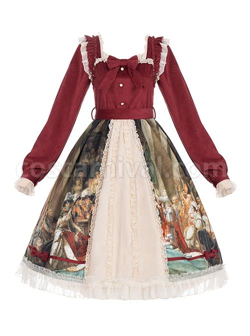 Brumaire-Coup-Series-Court-Red-Velvet-Retro-Upper-Body-Oil-Painting-Printed-Skirt-Hem-Classic-Lolita-Long-Sleeved-Dress-coscarnival-3368