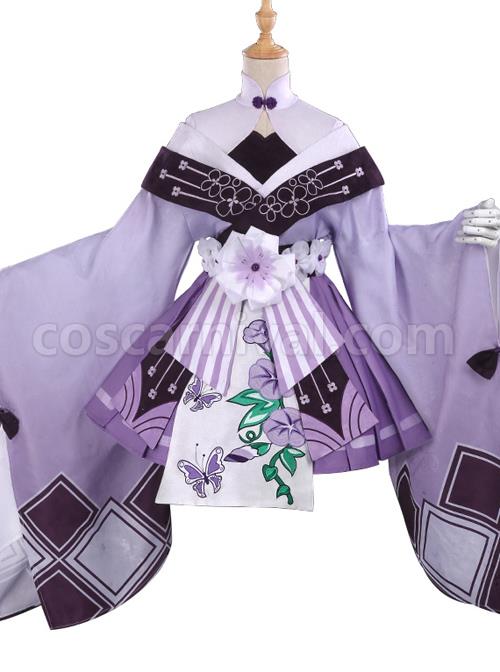 Butterfly-Embroidery-Cherry-Blossoms-Jacquard-High-Collar-Classic-Lolita-Purple-Kimono-coscarnival-4787