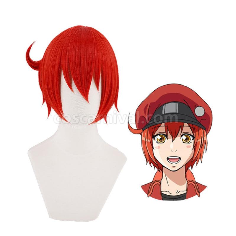 Cells at Work Red Blood Cell Short Red Cosplay Wigs coscarnival011114957
