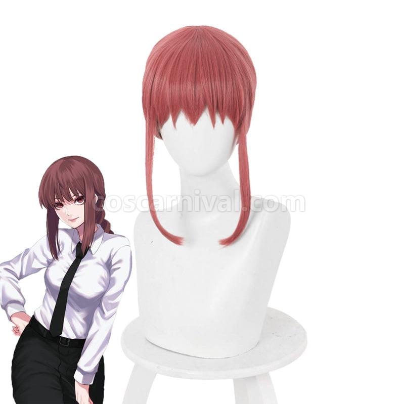 Chainsaw Man Makima Bean Red Long Cosplay Wigs coscarnival011112539