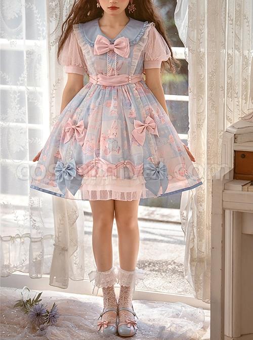 Cherry-Blossom-Candy-Paper-Series-Sweet-Girl-Graphic-Print-Decoration-Bow-Knot-Doll-Neckline-Classic-Lolita-Short-Sleeve-Dress-coscarnival-1246
