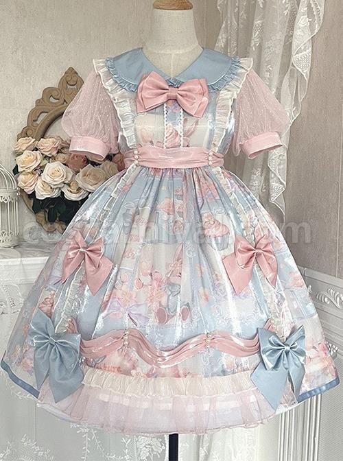 Cherry-Blossom-Candy-Paper-Series-Sweet-Girl-Graphic-Print-Decoration-Bow-Knot-Doll-Neckline-Classic-Lolita-Short-Sleeve-Dress-coscarnival-1251