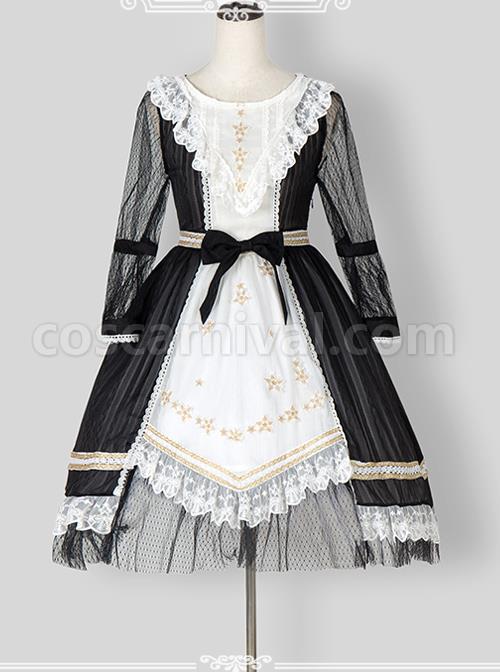 Chiffon-Puff-Sleeve-Bowknot-Ruffle-Lolita-Half-Sleeve-Dress-coscarnival-5217