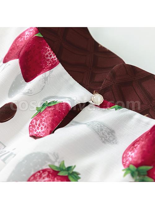 Chocolate-Strawberry-Lapel-High-Waist-Classic-Lolita-Short-Sleeve-Dress-coscarnival-4054
