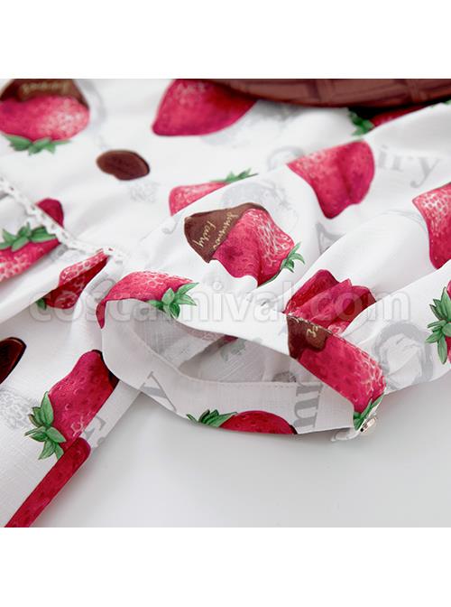 Chocolate-Strawberry-Lapel-High-Waist-Classic-Lolita-Short-Sleeve-Dress-coscarnival-4071
