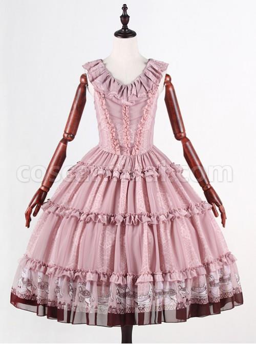 Classical-Puppets-Royal-Carousel-Super-Special-Design-Smoke-Pink-Chiffon-Lolita-Jumper-Skirt-coscarnival-5189