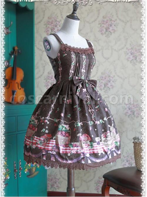 Coffee-Color-Decorative-Pattern-Waist-Vest-Skirt-coscarnival-5170