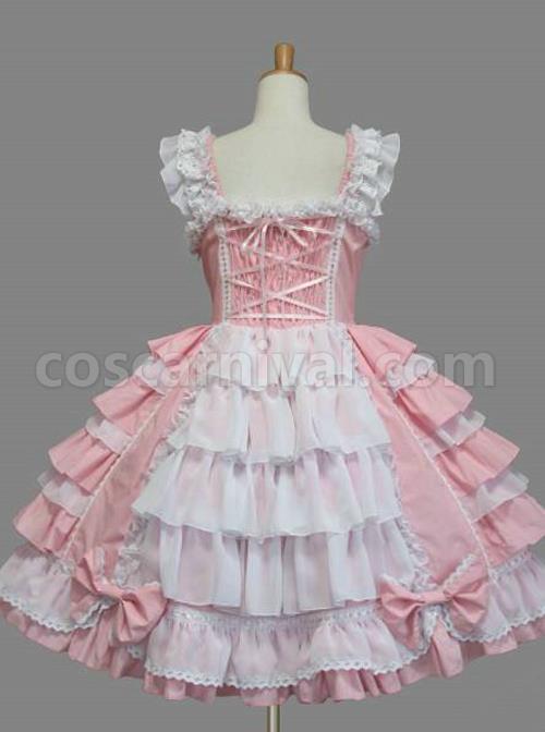 white sweet dress lolita, back view