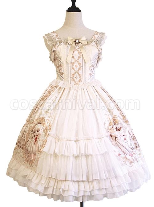 Court-Retro-Delicate-Gold-Thread-Lace-Trimmed-Jacquard-Chiffon-Ruffled-Open-Placket-Hem-Classic-Lolita-Sleeveless-Dress-coscarnival-3178