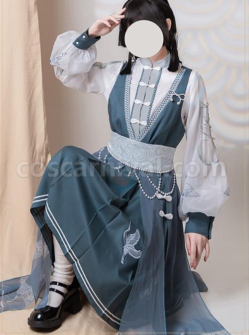 Crane-String-Series-Improved-Chinese-Style-Exquisite-Embroidery-Buckle-Design-Classic-Lolita-Long-Sleeve-Dress-Set-coscarnival-3108