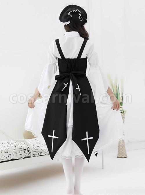 Cross Witch Gothic Lolita Black Or Red Dress And Shirt And Hat Set