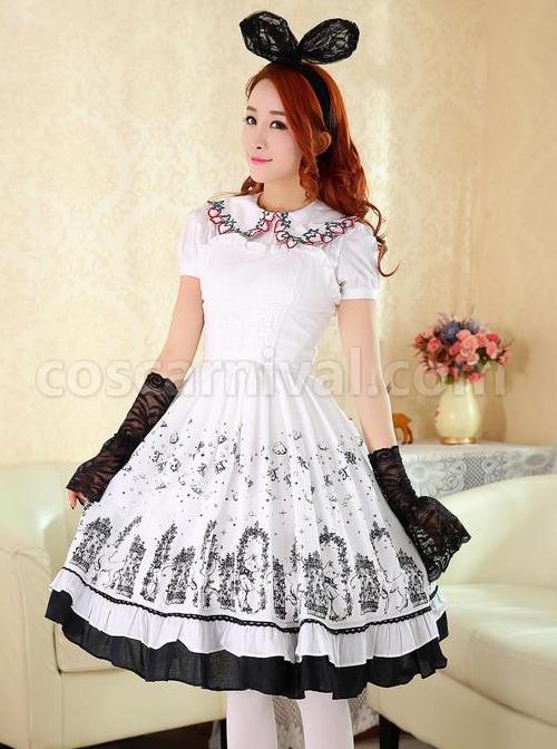 Cute-Cats-Printing-Cotton-Classic-Lolita-Sling-Dress-coscarnival-5150