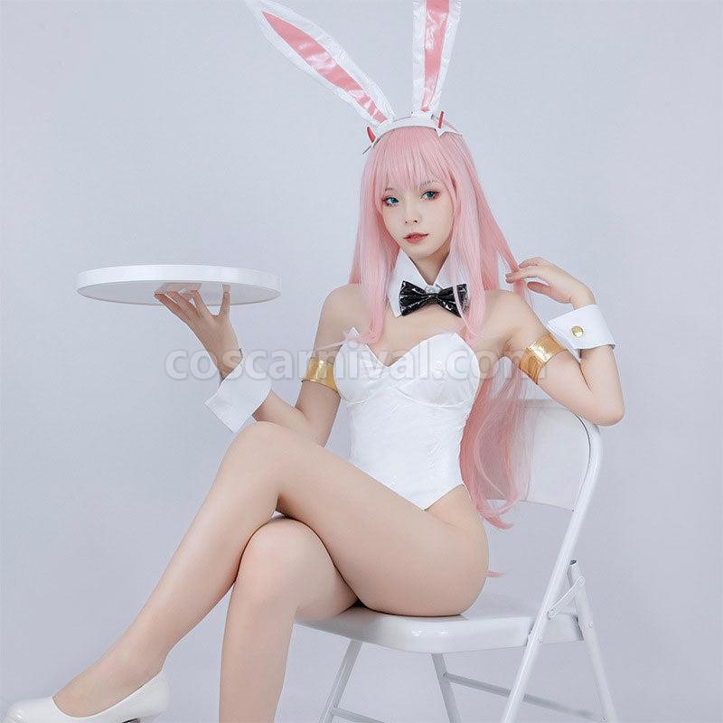 DARLING in the FRANXX 02 Zero Two Bunny Girl White Cosplay Costumes coscarnival01118968