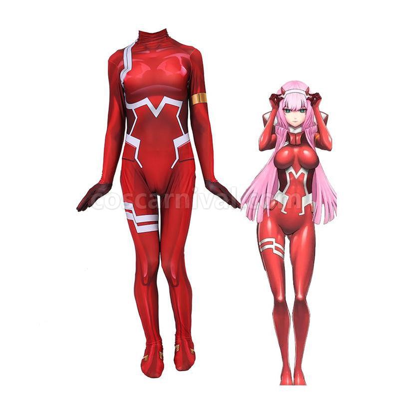 DARLING in the FRANXX 02 Zero Two Jumpsuit Cosplay Costumes coscarnival011118281