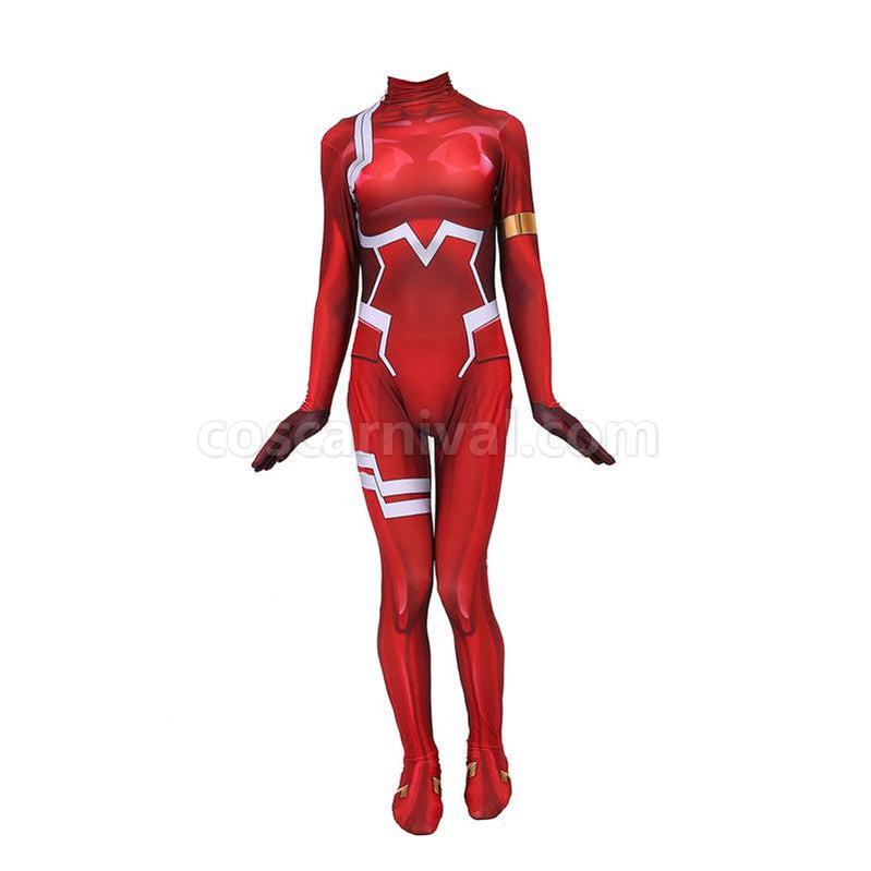 DARLING in the FRANXX 02 Zero Two Jumpsuit Cosplay Costumes coscarnival011118306