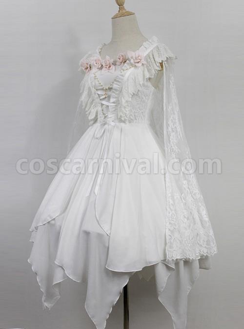 Dark Ballet Floral Fairy dress Gothic Lolita JSK with Detachable Cape