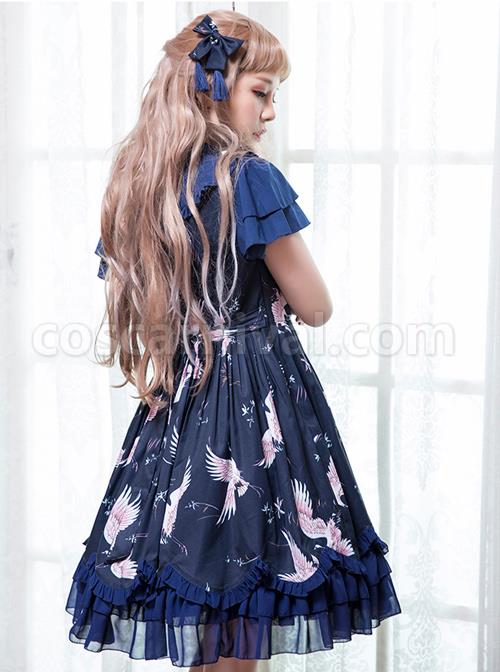 Dark-Blue-Retro-Chinese-Style-Classic-Lolita-Short-Sleeve-Dress-coscarnival-5153