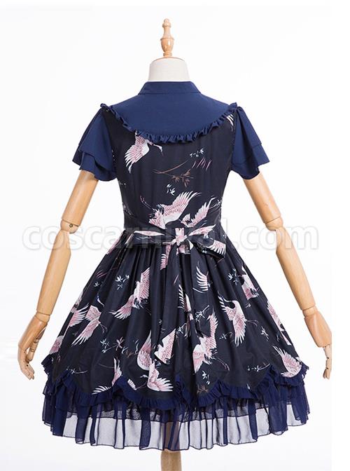 Dark-Blue-Retro-Chinese-Style-Classic-Lolita-Short-Sleeve-Dress-coscarnival-5163