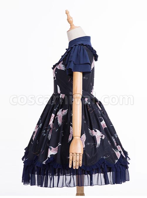 Dark-Blue-Retro-Chinese-Style-Classic-Lolita-Short-Sleeve-Dress-coscarnival-5169