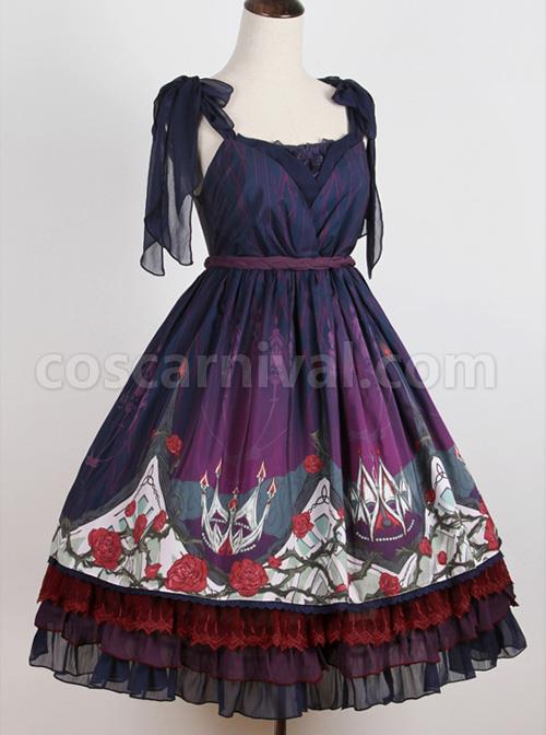 Dark Purple Night Elf Elegant Gothic JSK coscarnival