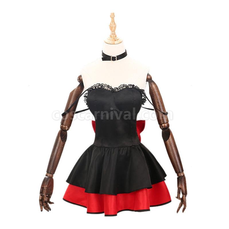 Date A Live Kurumi Tokisaki Black Cat Maid Dress Cosplay Costume coscarnival011115135