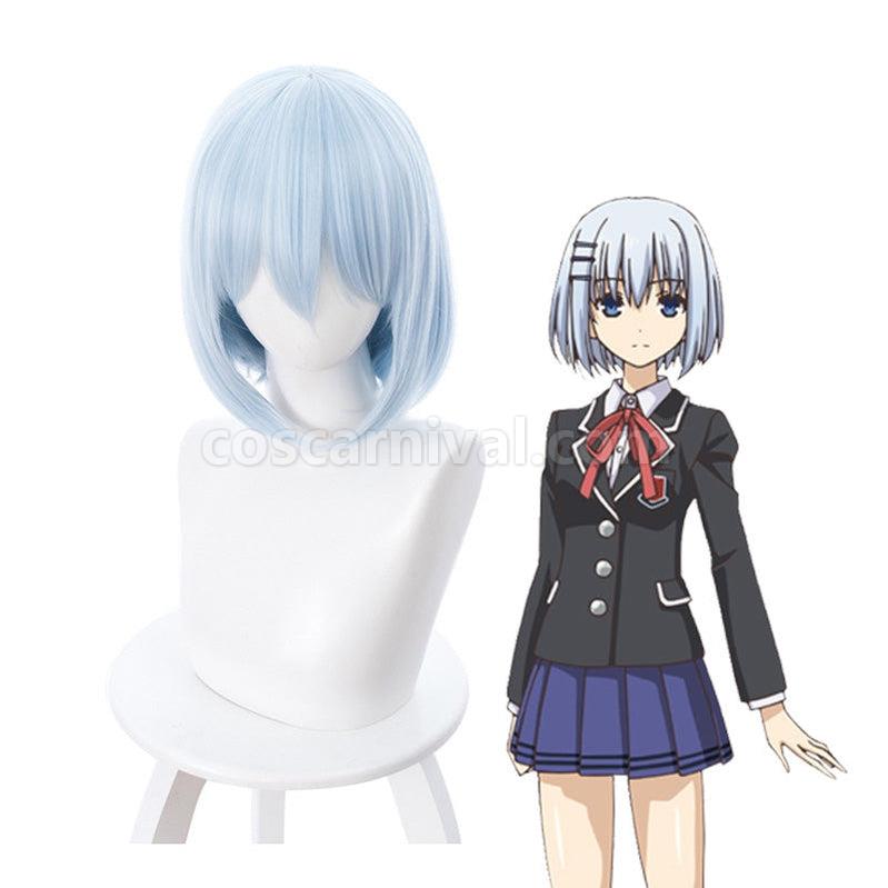 Date A Live Origami Tobiichi Short Light Blue Cosplay Wigs coscarnival011115212