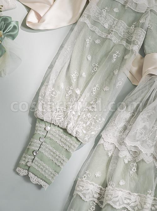 Delicate-Ornate-Pleated-Embroidered-Lace-Layered-Hem-Cross-Straps-Bow-Knot-Classic-Lolita-Long-Sleeve-Dress-coscarnival-3079