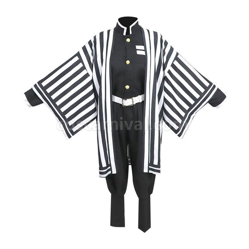 Demon Slayer Kimetsu no Yaiba Iguro Obanai Kimono Black White Halloween Cosplay Costumes coscarnival011117426