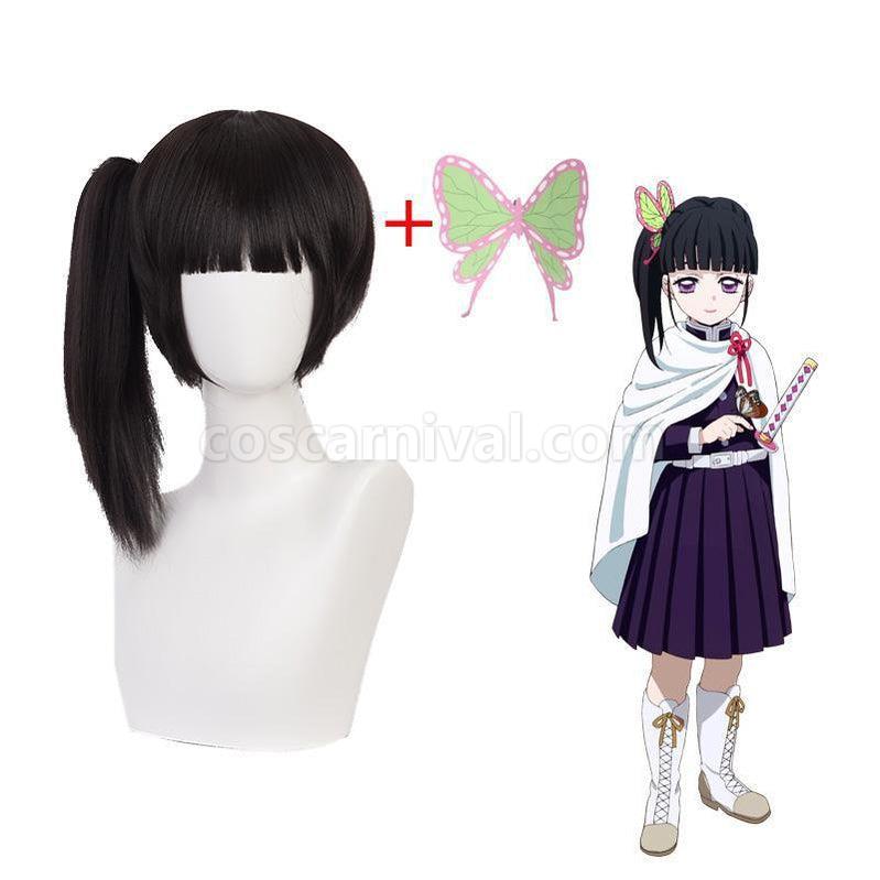 Demon Slayer Kimetsu no Yaiba Kanao Tsuyuri Black Brown Ponytail Cosplay Wigs coscarnival011119543