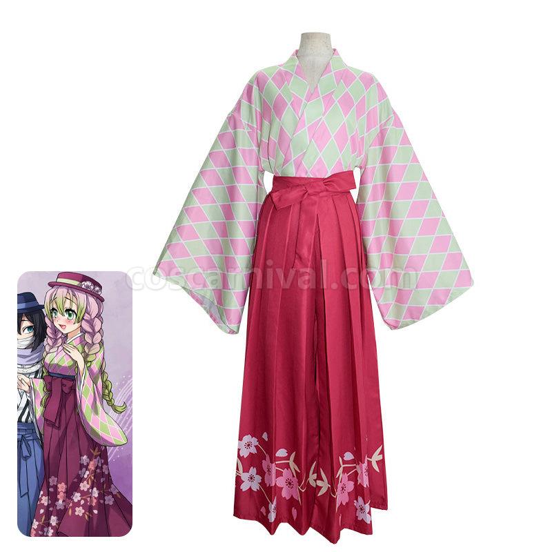 Demon Slayer Kimetsu no Yaiba Kanroji Mitsuri Kimono Halloween Cosplay Costumes coscarnival01119525