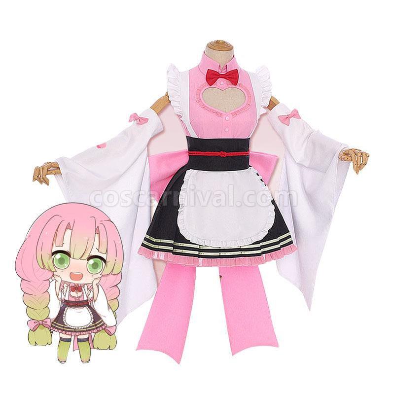 Demon Slayer Kimetsu no Yaiba Kanroji Mitsuri Kimono Maid Outfit Cosplay Costumes coscarnival011117852