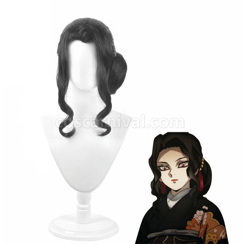 Demon Slayer Kimetsu no Yaiba Kibutsuji Muzan Woman Black Short Cosplay Wigs coscarnival011118113