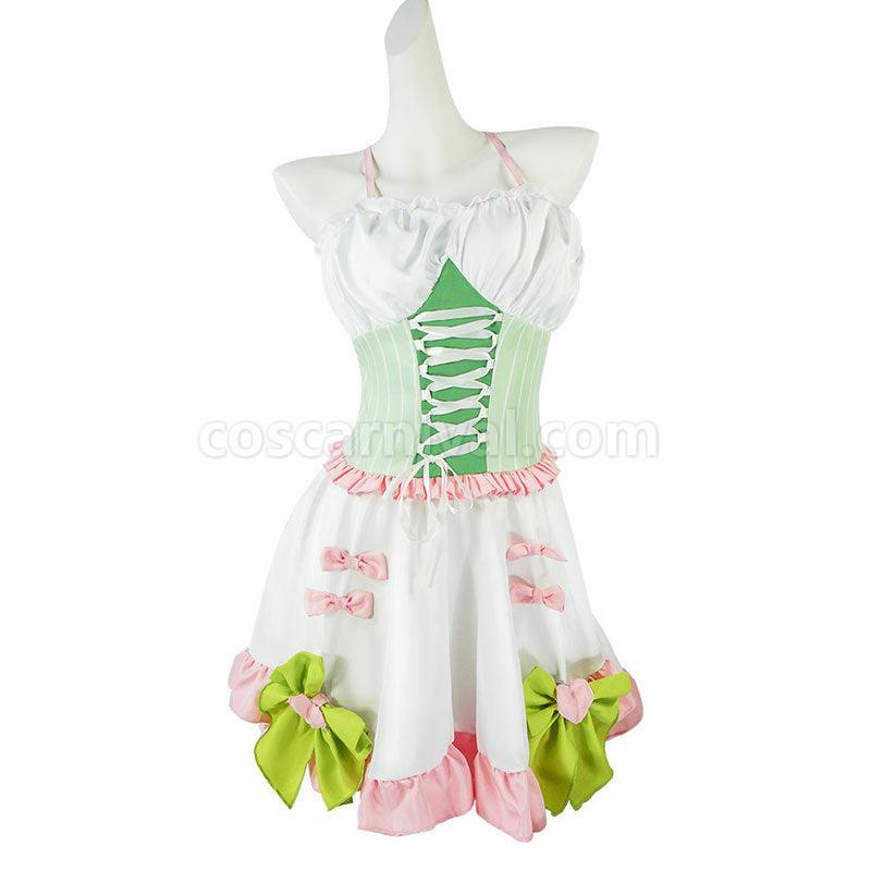 Demon Slayer Kimetsu no Yaiba Mitsuri Kanroji Lolita Maid Dress Cosplay Costume coscarnival01116574