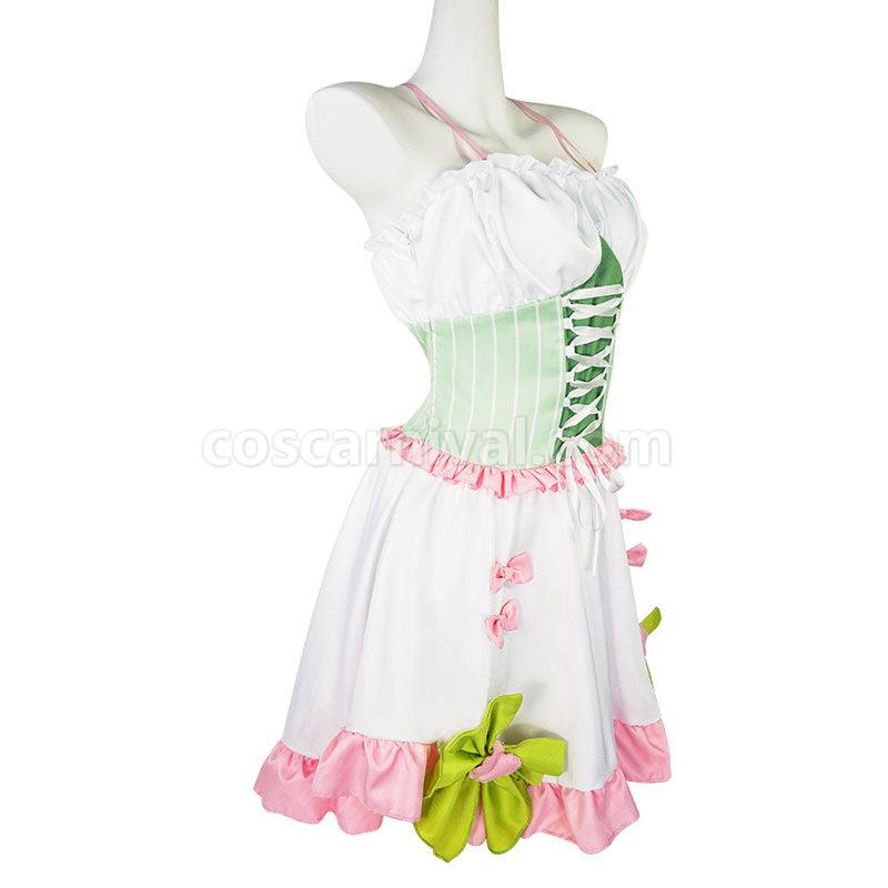 Demon Slayer Kimetsu no Yaiba Mitsuri Kanroji Lolita Maid Dress Cosplay Costume coscarnival01116581