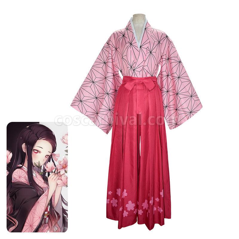Demon Slayer Kimetsu no Yaiba Nezuko Kamado Kimono Halloween Cosplay Costumes coscarnival01119540