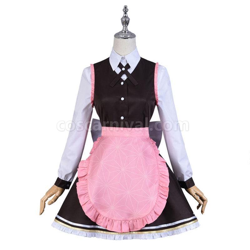Demon Slayer Kimetsu no Yaiba Nezuko Kamado Maid Outfit Cosplay Costumes coscarnival011117834
