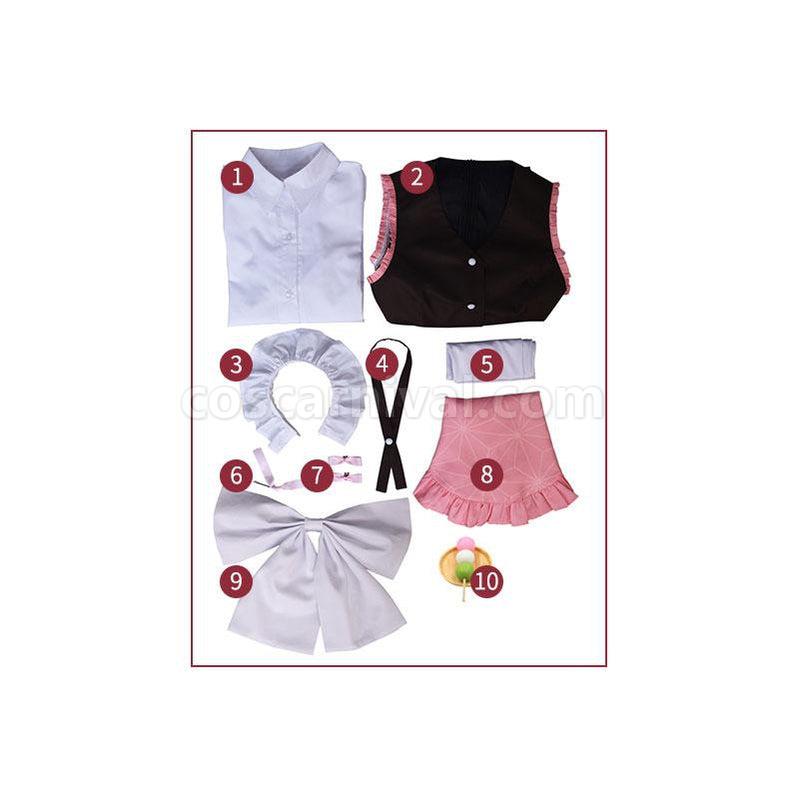 Demon Slayer Kimetsu no Yaiba Nezuko Kamado Maid Outfit Cosplay Costumes coscarnival011117889