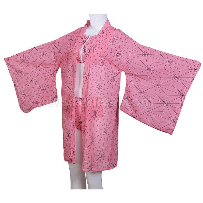 Demon Slayer Kimetsu no Yaiba Nezuko Kamado Swimsuit Cosplay Costumes coscarnival011110480