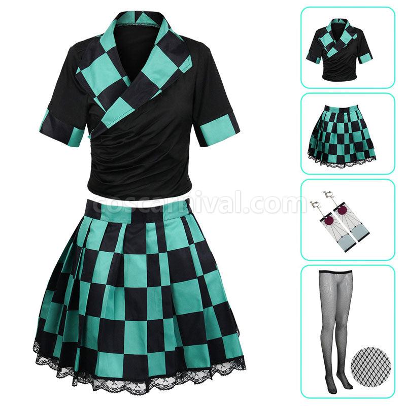 Demon Slayer Kimetsu no Yaiba Tanjiro Kamado Cosplay Costumes coscarnival01117526