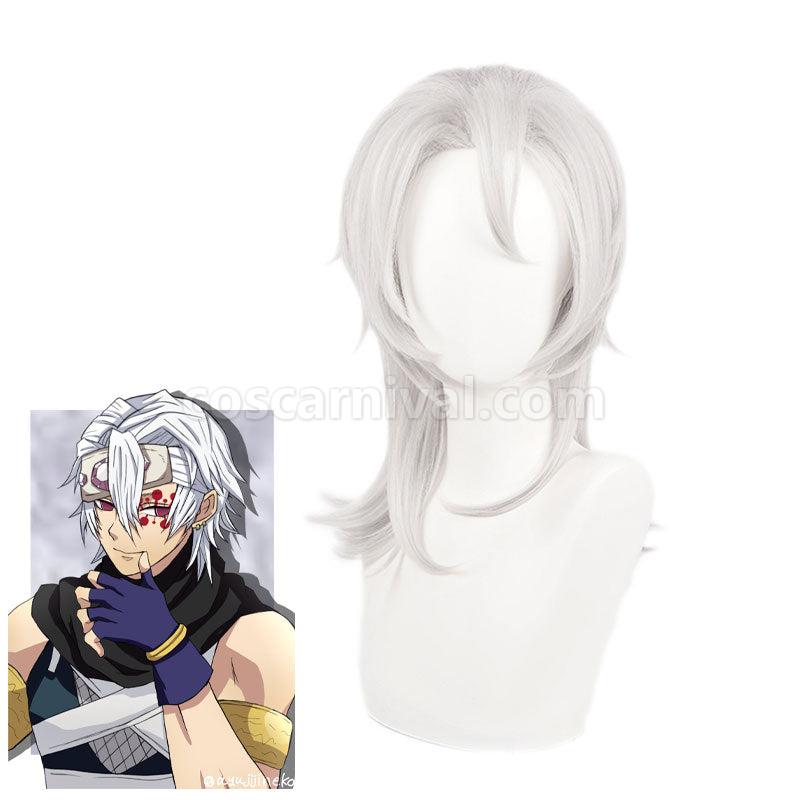 Demon Slayer Kimetsu no Yaiba Uzui Tengen Silver Gray Cosplay Wigs coscarnival01119041