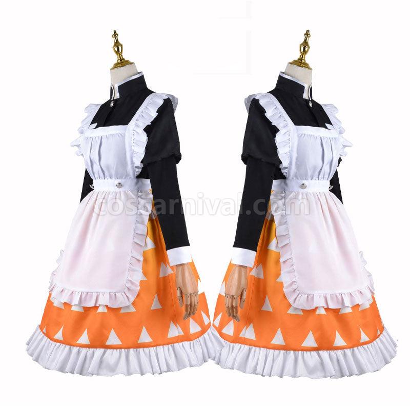 Demon Slayer Kimetsu no Yaiba Zenitsu Agatsuma Lolita Maid Cosplay Costumes coscarnival01117534