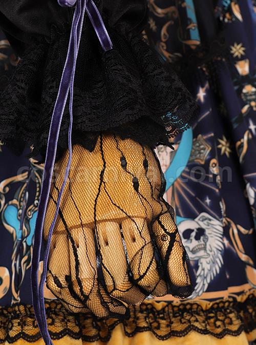 Divine Salvation Series OP Printing Retro Gothic Lolita Long Sleeve Dress Set