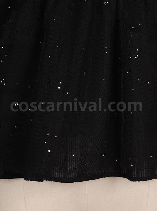 Divine Salvation Series Retro High Collar Gothic Lolita Black Long Sleeve Shirt