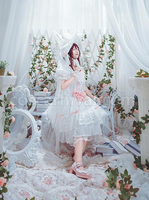 Elegant-Pink-Bowknot-White-Classic-Lolita-Wedding-Dress-coscarnival-3803